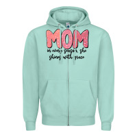 Seafoam mom in every season, she shines with grace Zipper Hoodie - MaliasSmallBusiness