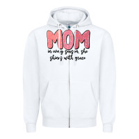White mom in every season, she shines with grace Zipper Hoodie - MaliasSmallBusiness