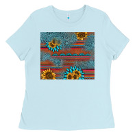 Baby Blue sunflower gemstone serape tumbler Ladies Tee - AdoDesignShop