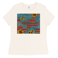 Bone sunflower gemstone serape tumbler Ladies Tee - AdoDesignShop
