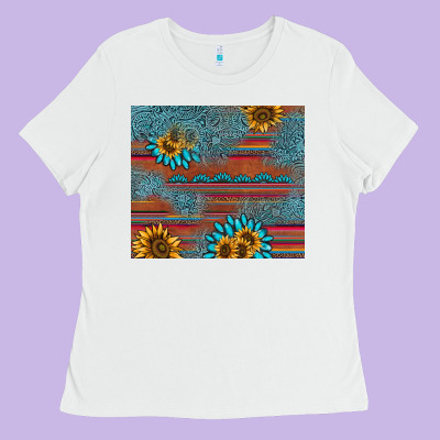 Sunflower Gemstone Serape Tumbler Ladies Tee Designed By Adodesignshop