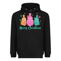 Black merry christmas glitter trees Heavyweight Hoodie - MaliasSmallBusiness