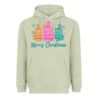 Matcha merry christmas glitter trees Heavyweight Hoodie - MaliasSmallBusiness