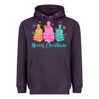 Plum merry christmas glitter trees Heavyweight Hoodie - MaliasSmallBusiness