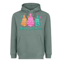 Sage merry christmas glitter trees Heavyweight Hoodie - MaliasSmallBusiness