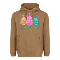 Toasted Coconut merry christmas glitter trees Heavyweight Hoodie - MaliasSmallBusiness