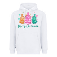 White merry christmas glitter trees Heavyweight Hoodie - MaliasSmallBusiness