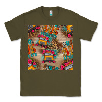 Army Green school bus driver and flower seamless patterns Classic Tee - BundleAndBundleShop