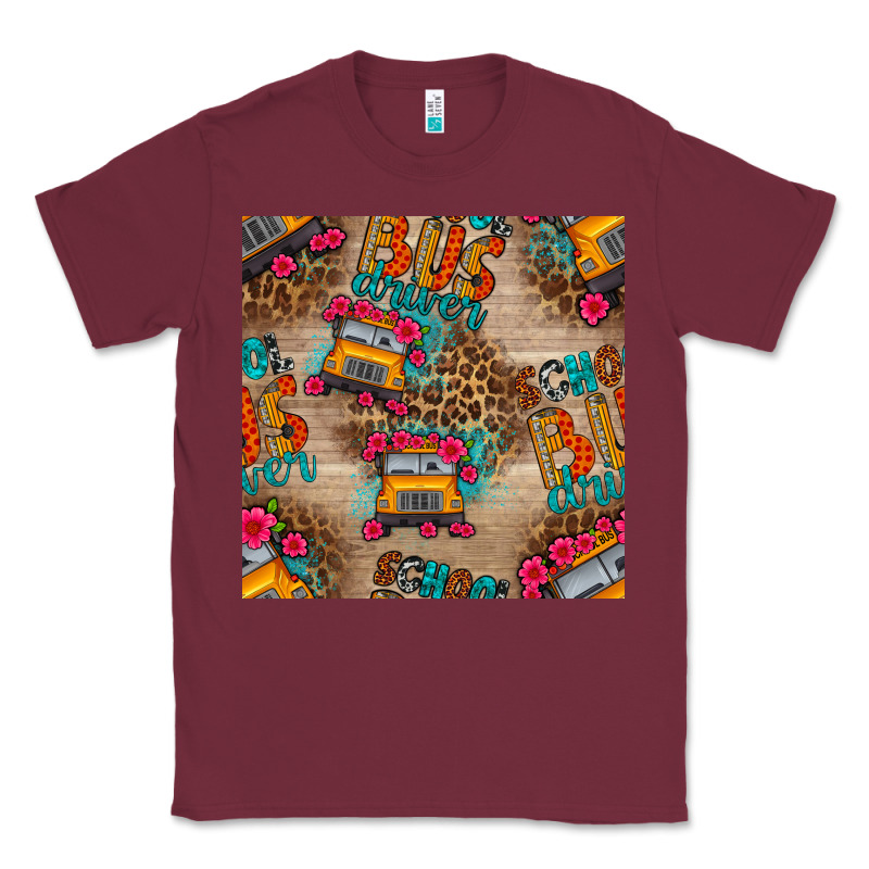 School Bus Driver And Flower Seamless Patterns Classic Tee by BundleAndBundleShop | Teevron