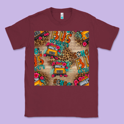 School Bus Driver And Flower Seamless Patterns Classic Tee Designed By Bundleandbundleshop