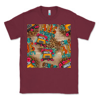 Burgundy school bus driver and flower seamless patterns Classic Tee - BundleAndBundleShop