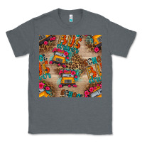 Charcoal Heather school bus driver and flower seamless patterns Classic Tee - BundleAndBundleShop