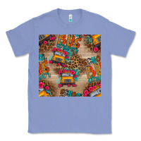 Colony Blue school bus driver and flower seamless patterns Classic Tee - BundleAndBundleShop