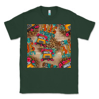 Sports Green school bus driver and flower seamless patterns Classic Tee - BundleAndBundleShop