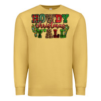Antique Gold Howdy Christmas y'all Premium Sweatshirt - NancyCooperArtShop