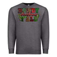 Charcoal Heather Howdy Christmas y'all Premium Sweatshirt - NancyCooperArtShop