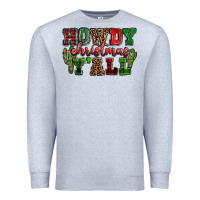 Heather Grey Howdy Christmas y'all Premium Sweatshirt - NancyCooperArtShop