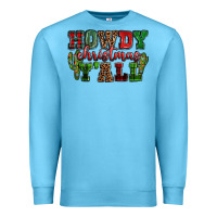 Ocean Blue Howdy Christmas y'all Premium Sweatshirt - NancyCooperArtShop