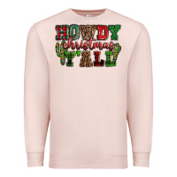 Pale Pink Howdy Christmas y'all Premium Sweatshirt - NancyCooperArtShop