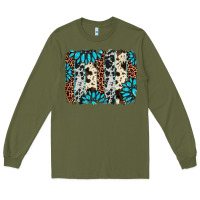 Army Green gemstone leopard cowhide brushstroke Long Sleeve Tee - AdoDesignShop