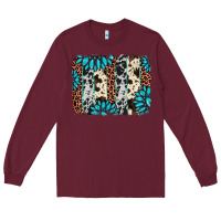 Burgundy gemstone leopard cowhide brushstroke Long Sleeve Tee - AdoDesignShop