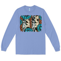 Colony Blue gemstone leopard cowhide brushstroke Long Sleeve Tee - AdoDesignShop