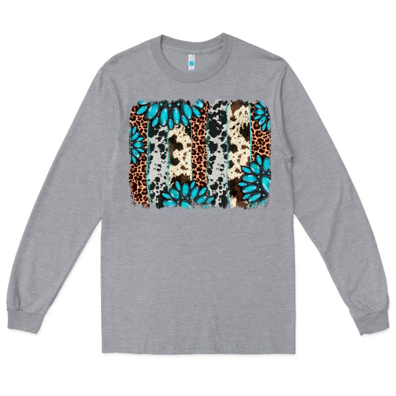 Gemstone Leopard Cowhide Brushstroke Long Sleeve Tee by AdoDesignShop | Teevron