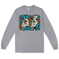Heather Grey gemstone leopard cowhide brushstroke Long Sleeve Tee - AdoDesignShop