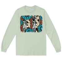Matcha gemstone leopard cowhide brushstroke Long Sleeve Tee - AdoDesignShop