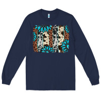 Navy gemstone leopard cowhide brushstroke Long Sleeve Tee - AdoDesignShop