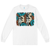 White gemstone leopard cowhide brushstroke Long Sleeve Tee - AdoDesignShop