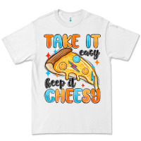 White take it easy keep it cheesy Premium Tee - MaliasSmallBusiness
