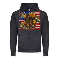 Vintage Black Army USA lag leopard camouflage sunflower 20oz Vintage Hoodie - Neo Western