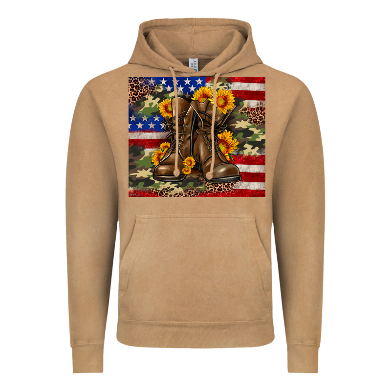 Army Usa Lag Leopard Camouflage Sunflower 20oz Vintage Hoodie by Neo Western | Teevron