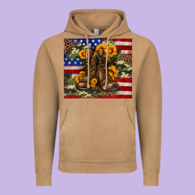 Army Usa Lag Leopard Camouflage Sunflower 20oz Vintage Hoodie Designed By Neo Western