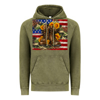Vintage Olive Army USA lag leopard camouflage sunflower 20oz Vintage Hoodie - Neo Western