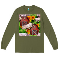 Army Green Mama And Baby Pig Long Sleeve Tee - BundleAndBundleShop