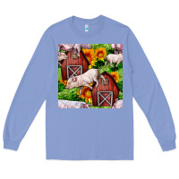 Colony Blue Mama And Baby Pig Long Sleeve Tee - BundleAndBundleShop