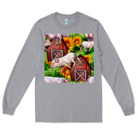 Heather Grey Mama And Baby Pig Long Sleeve Tee - BundleAndBundleShop