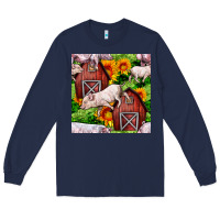Navy Mama And Baby Pig Long Sleeve Tee - BundleAndBundleShop