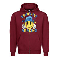 Burgundy down right amazing Zipper Hoodie - MaliasSmallBusiness