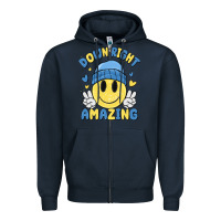 Navy down right amazing Zipper Hoodie - MaliasSmallBusiness