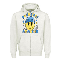 Oatmeal Heather down right amazing Zipper Hoodie - MaliasSmallBusiness