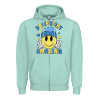 Seafoam down right amazing Zipper Hoodie - MaliasSmallBusiness