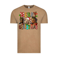 Vintage Coffee Merry christmas horses Vintage Tee - FaDigitalArtStudio