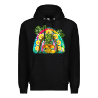 Black pineapple rainbow Premium Hoodie - BarkalooDesign