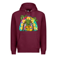 Burgundy pineapple rainbow Premium Hoodie - BarkalooDesign