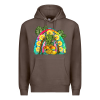 Coffee pineapple rainbow Premium Hoodie - BarkalooDesign