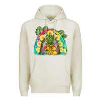 Oatmeal Heather pineapple rainbow Premium Hoodie - BarkalooDesign