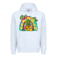 White pineapple rainbow Premium Hoodie - BarkalooDesign